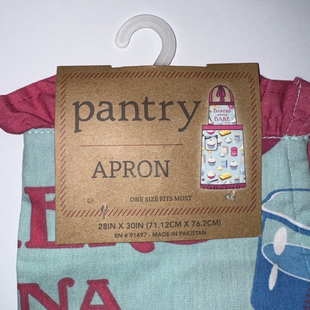 NWT Bakers Gonna Bake Pantry Apron Cupcakes Baking Pink Ruffle One Size